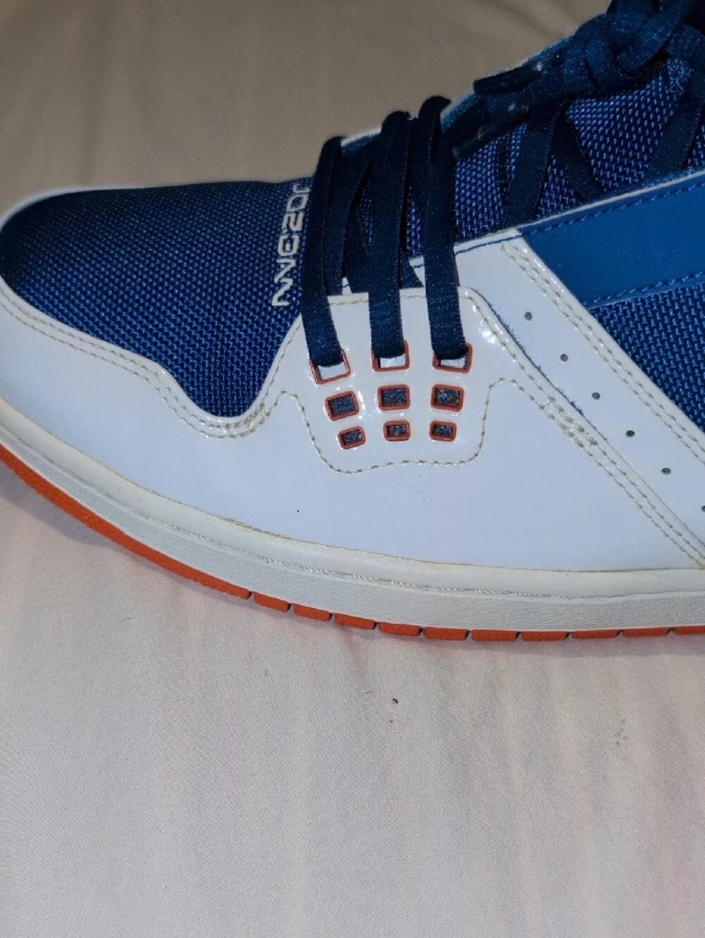 Jordan Blue White Orange High-Top Sneakers with Jumpman Detail